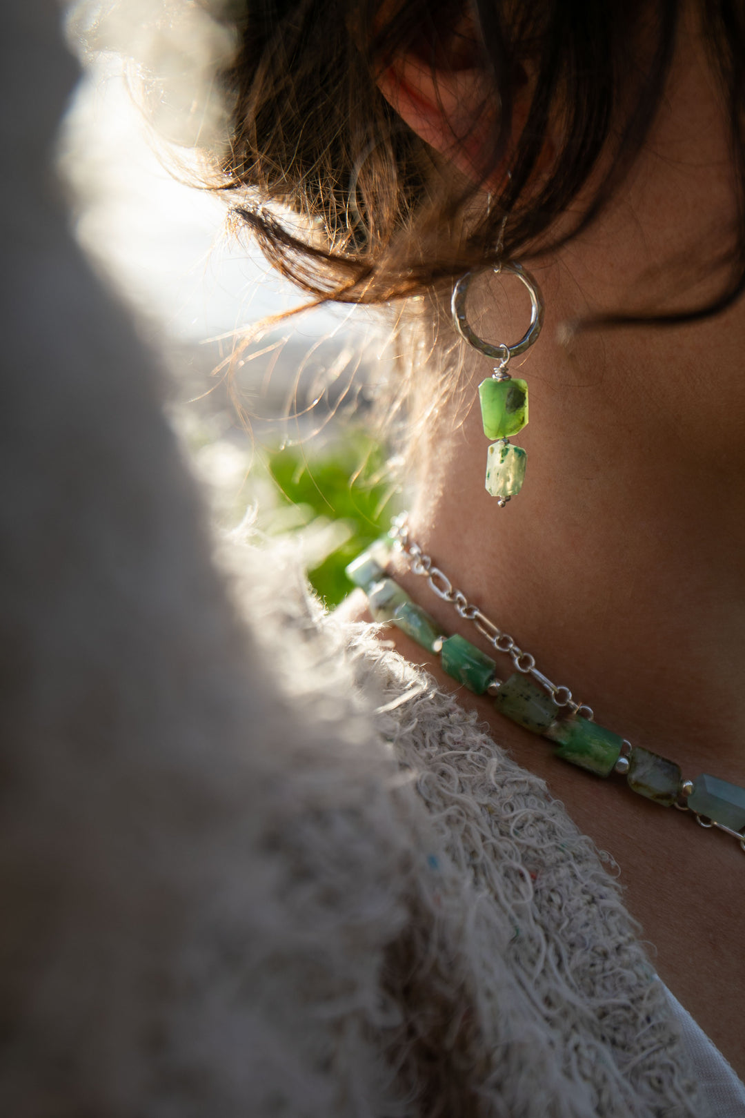 Peruvian Opal Earrings with Thai Hill Tribe Silver