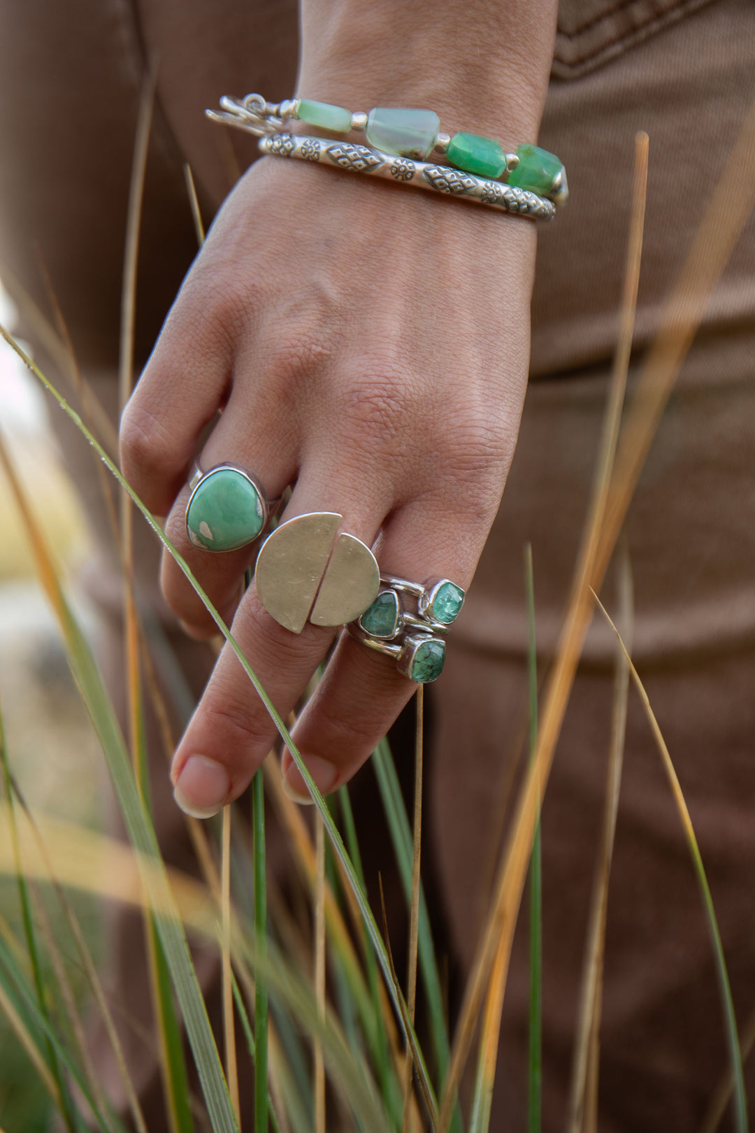 Peruvian Opal Bracelet with Thai Hill Tribe Silver