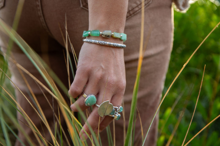 Peruvian Opal Bracelet with Thai Hill Tribe Silver