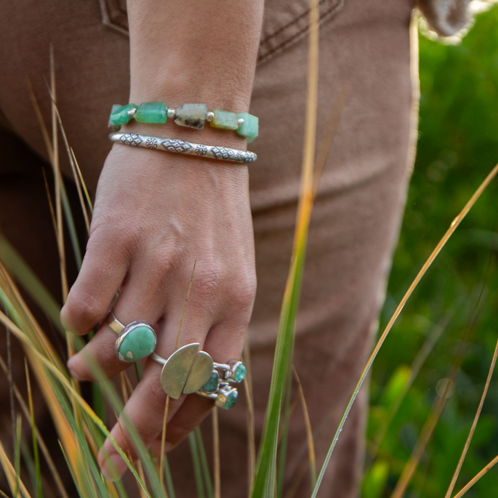 Peruvian Opal Bracelet with Thai Hill Tribe Silver