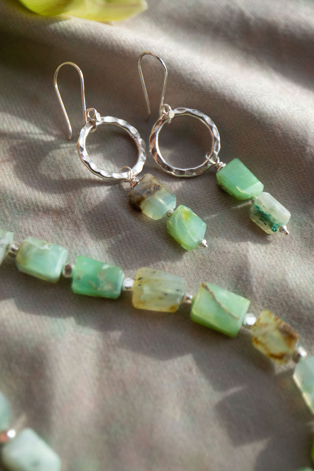 Peruvian Opal Earrings with Thai Hill Tribe Silver