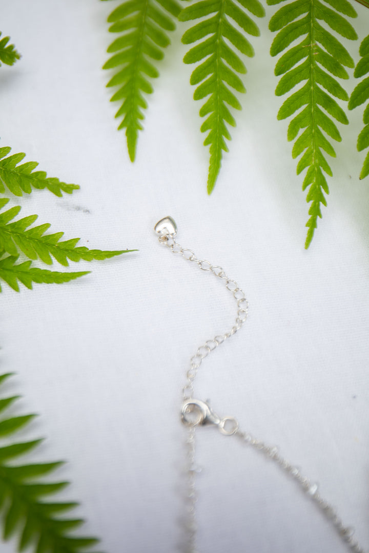 Freshwater Pearl Pendant in Tribal Sterling Silver on Pearl Rosary Chain