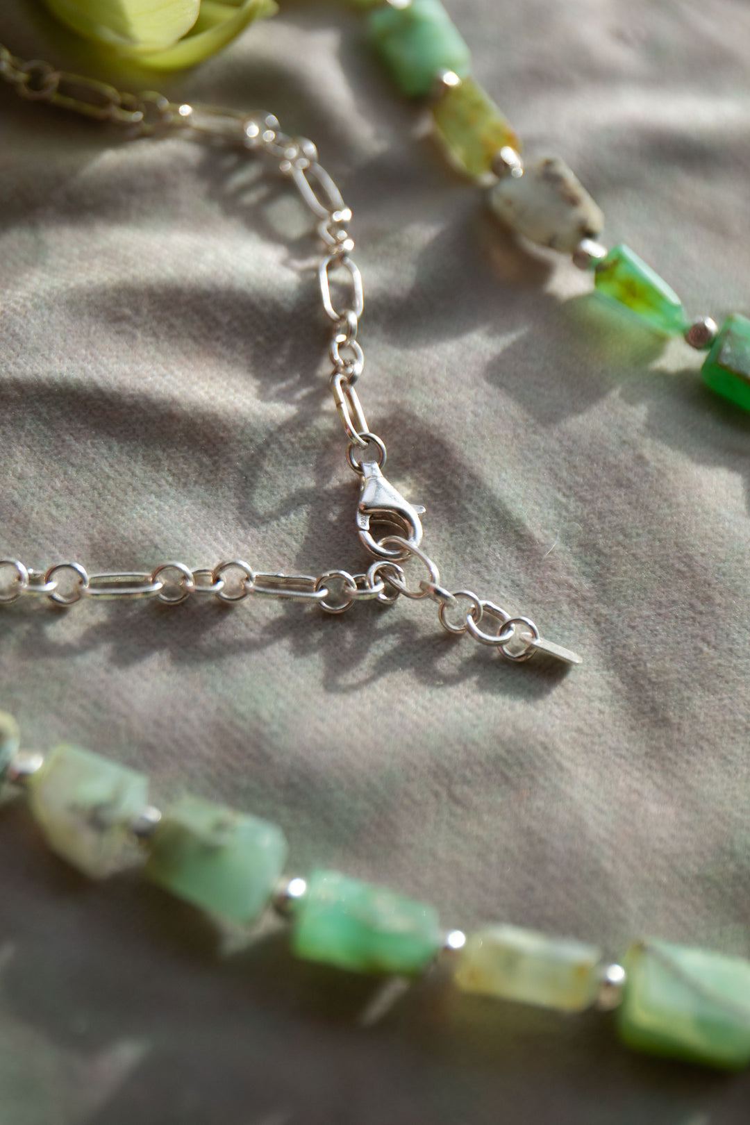 Peruvian Opal Pendant on Fixed Sterling Silver Chain