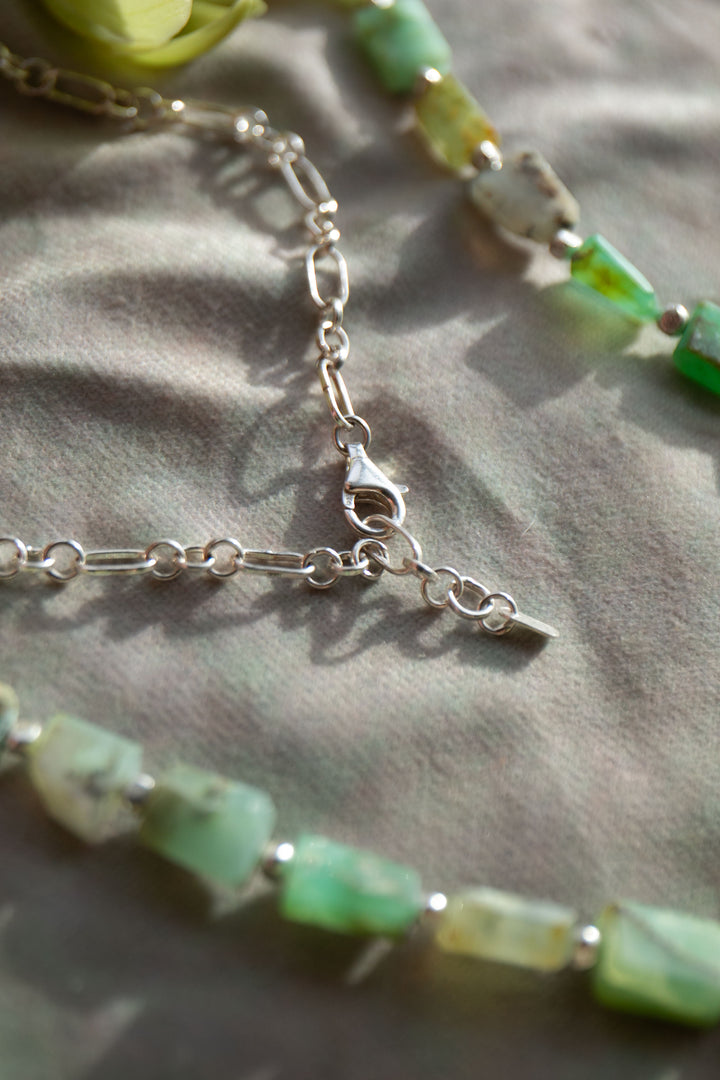 Peruvian Opal Pendant on Fixed Sterling Silver Chain