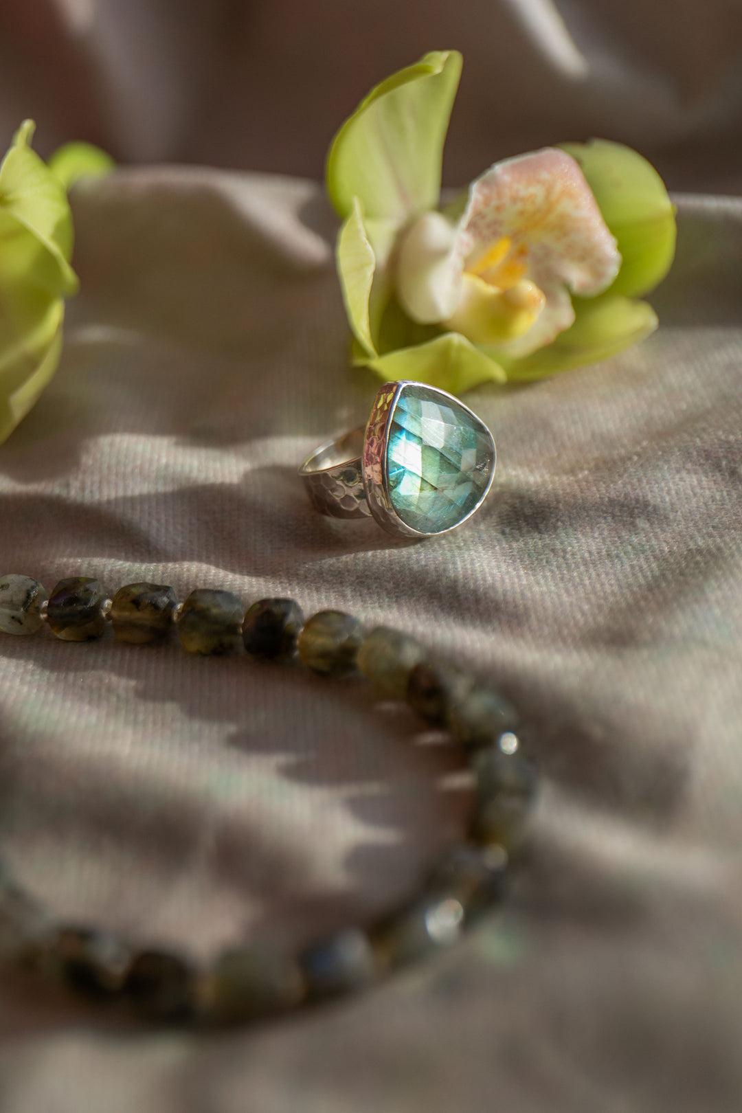 Faceted Labradorite and Thai Silver Necklace