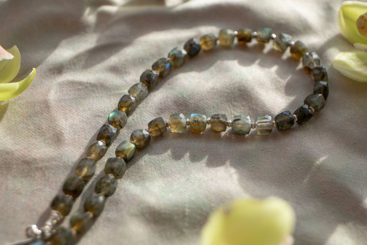 Faceted Labradorite and Thai Silver Necklace