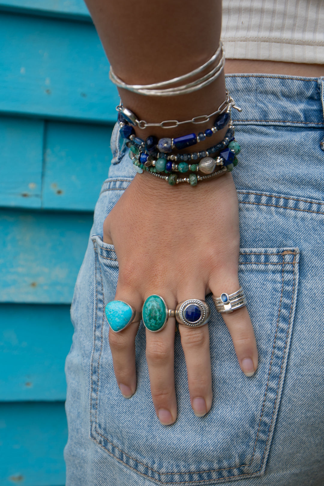 Lapis Lazuli Ring in Sterling Silver Signet Setting - Size 7 US