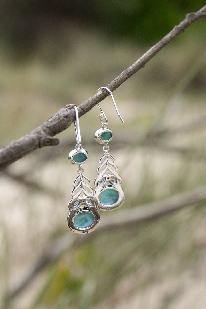 Larimar and Topaz Earrings in Sterling Silver