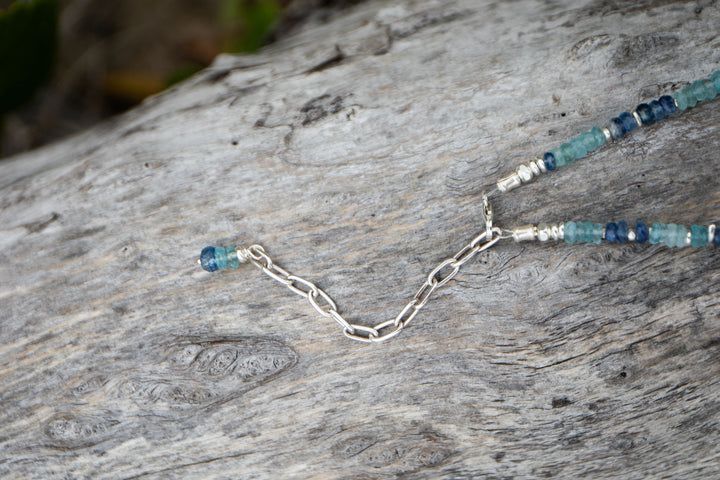 Blue Kyanite and Aquamarine Choker Style Necklace