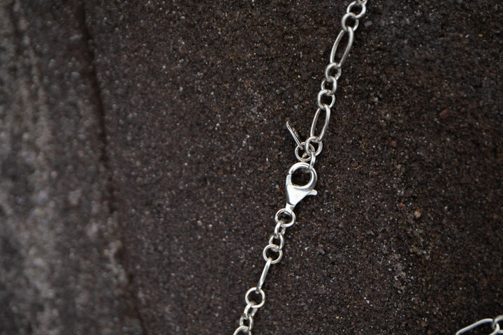 Natural Turquoise Pendant on Sterling Silver Link Chain