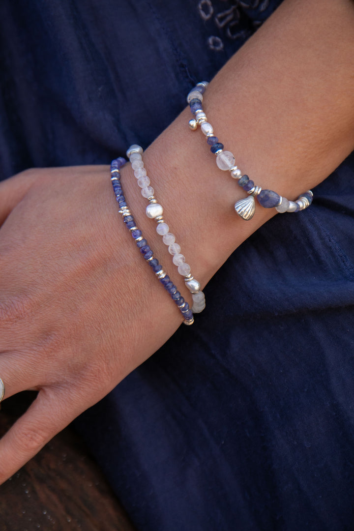 Tanzanite and Thai Hill Tribe Beaded Bracelet