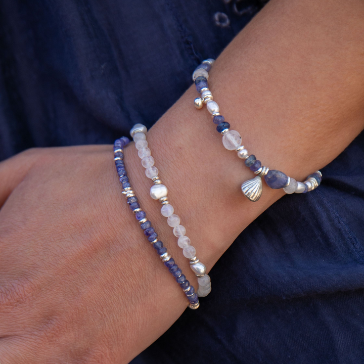 Tanzanite and Thai Hill Tribe Beaded Bracelet