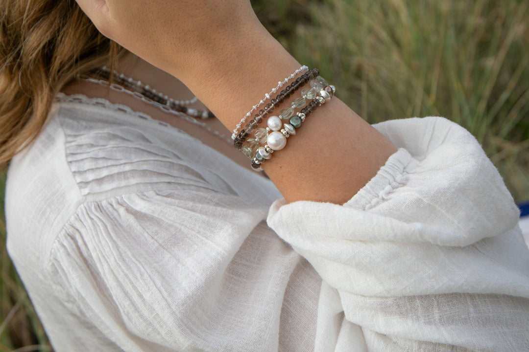 Smokey Quartz Bracelet with Thai Hill Tribe Silver