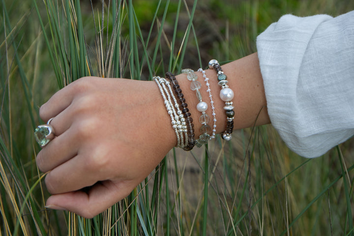 Smokey Quartz Bracelet with Thai Hill Tribe Silver