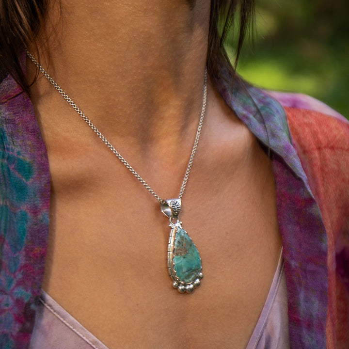 Statement Peruvian Opal Pendant in Tribal Sterling Silver Setting