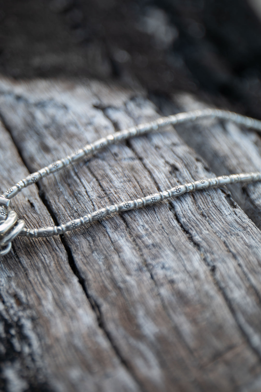 Labradorite Pendant Charm set in on Hill Tribe Silver Chain