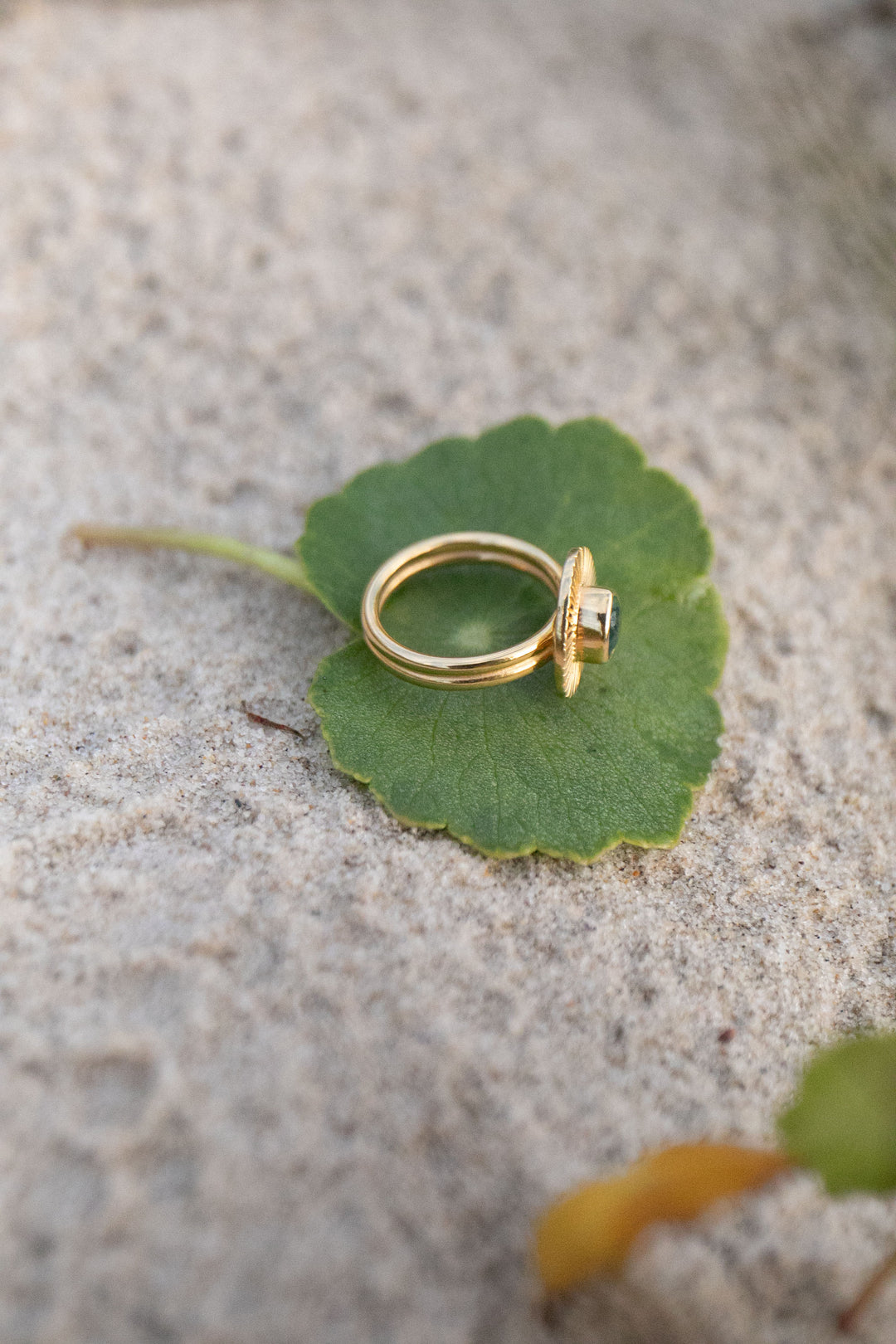 Blue Indicolite Tourmaline Ring in 24k Gold Plated Sterling Silver - Size 6 US