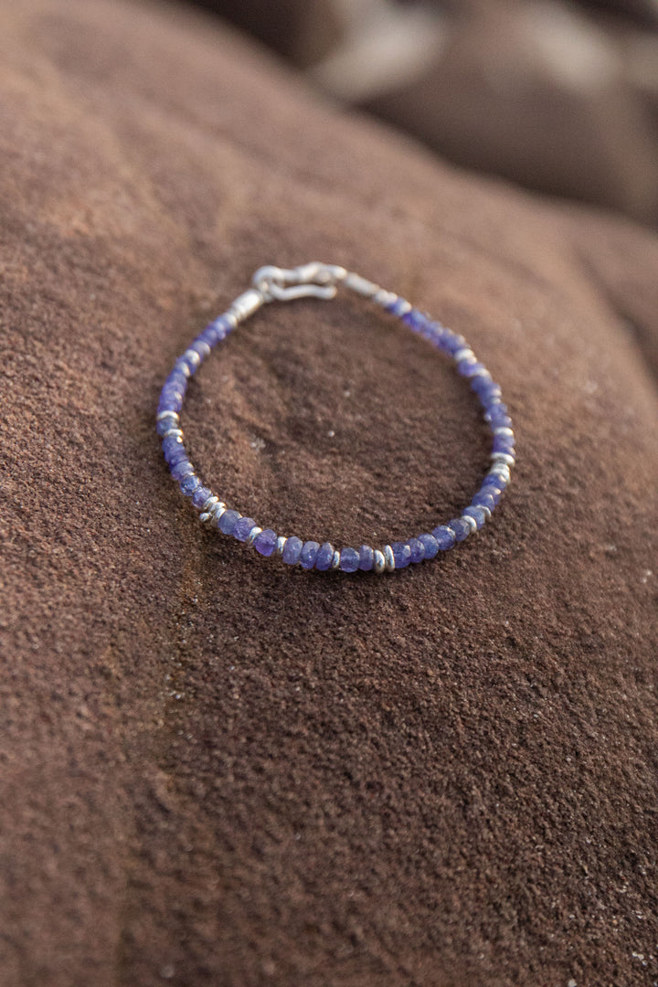 Tanzanite and Thai Hill Tribe Beaded Bracelet