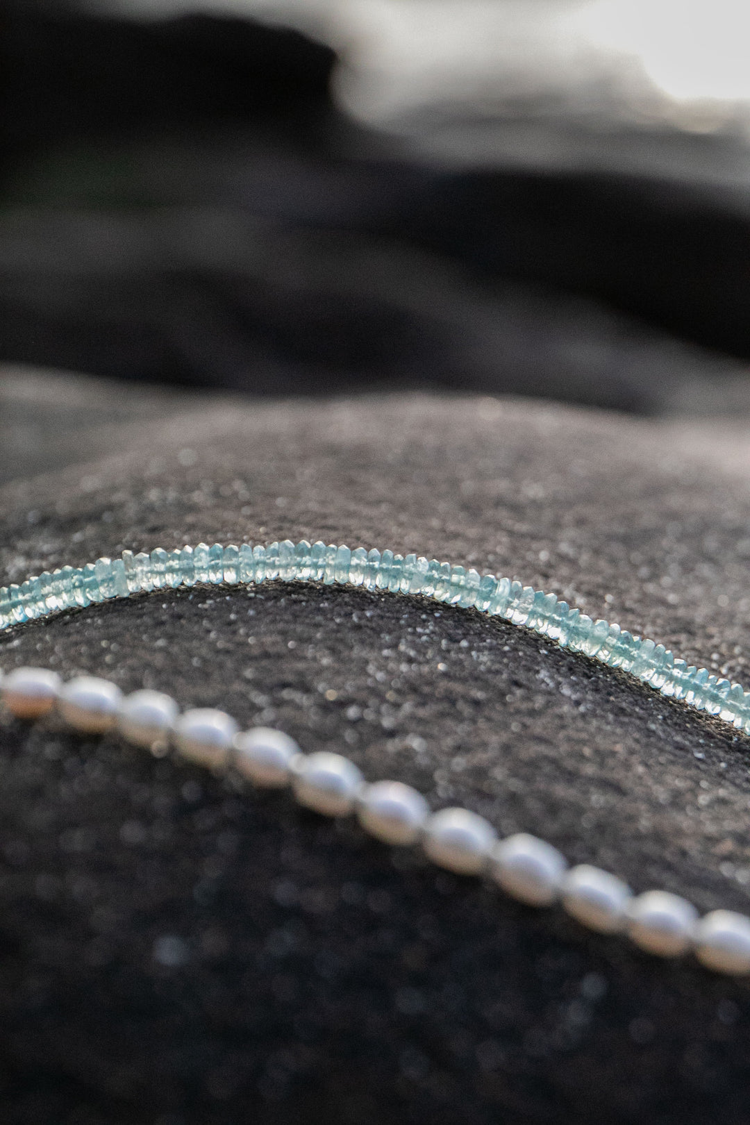 Pearl and Aquamarine Necklace with Thai Hill Tribe Silver