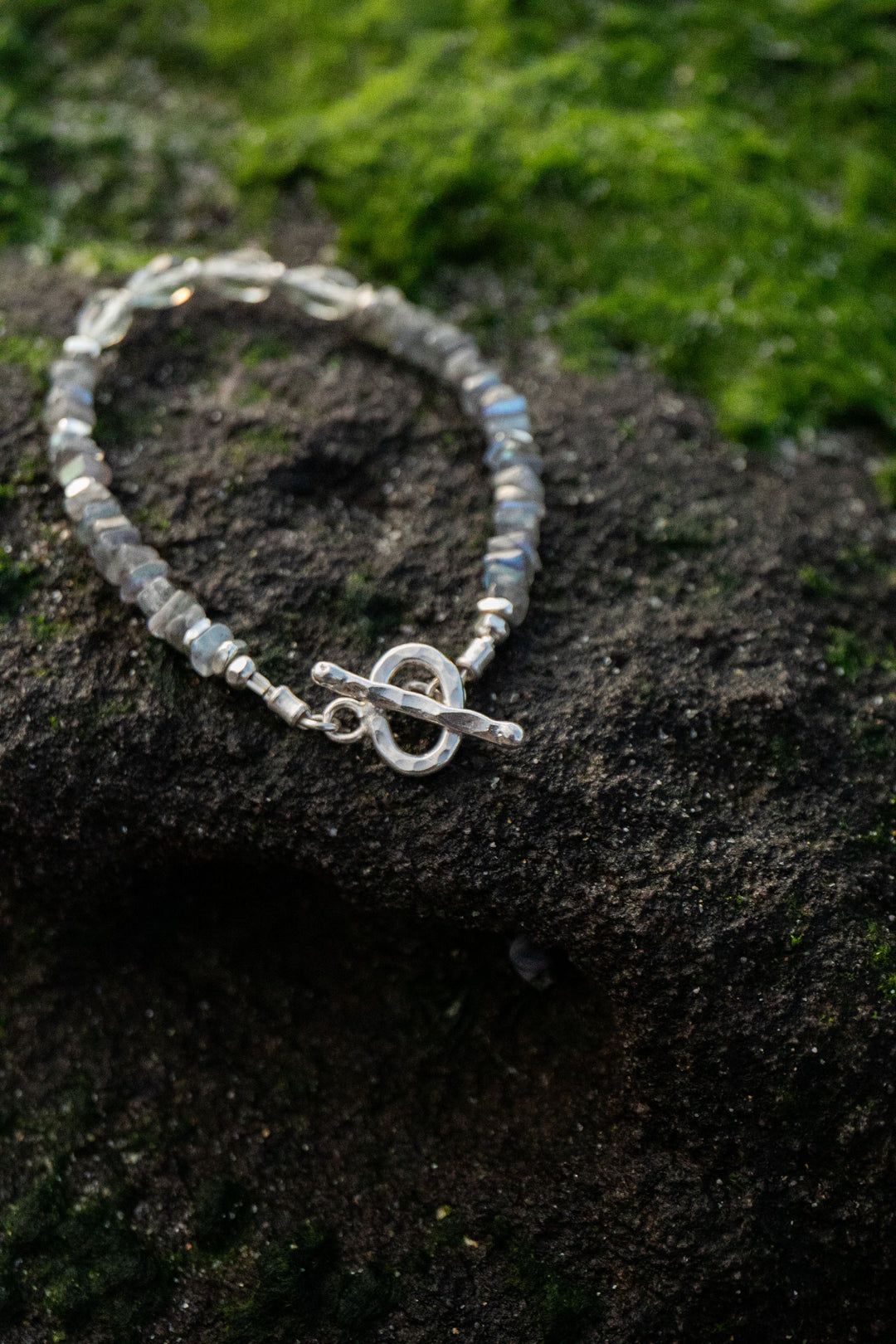 Labradorite and Green Amethyst Bracelet with Thai Hill Tribe Silver