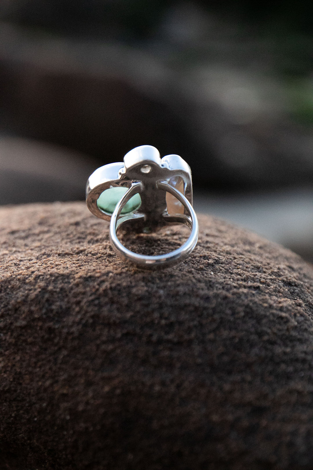 Larimar, Topaz & Freshwater Pearl Ring in Sterling Silver - Size 9 US