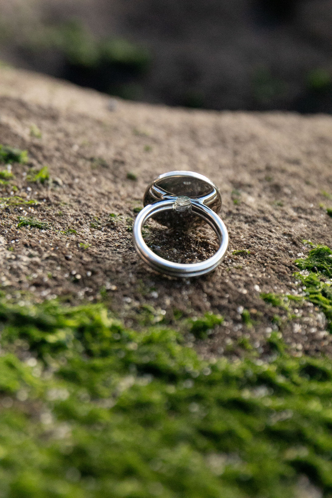 Faceted Topaz Ring in Unique Sterling Silver - Size 6 US