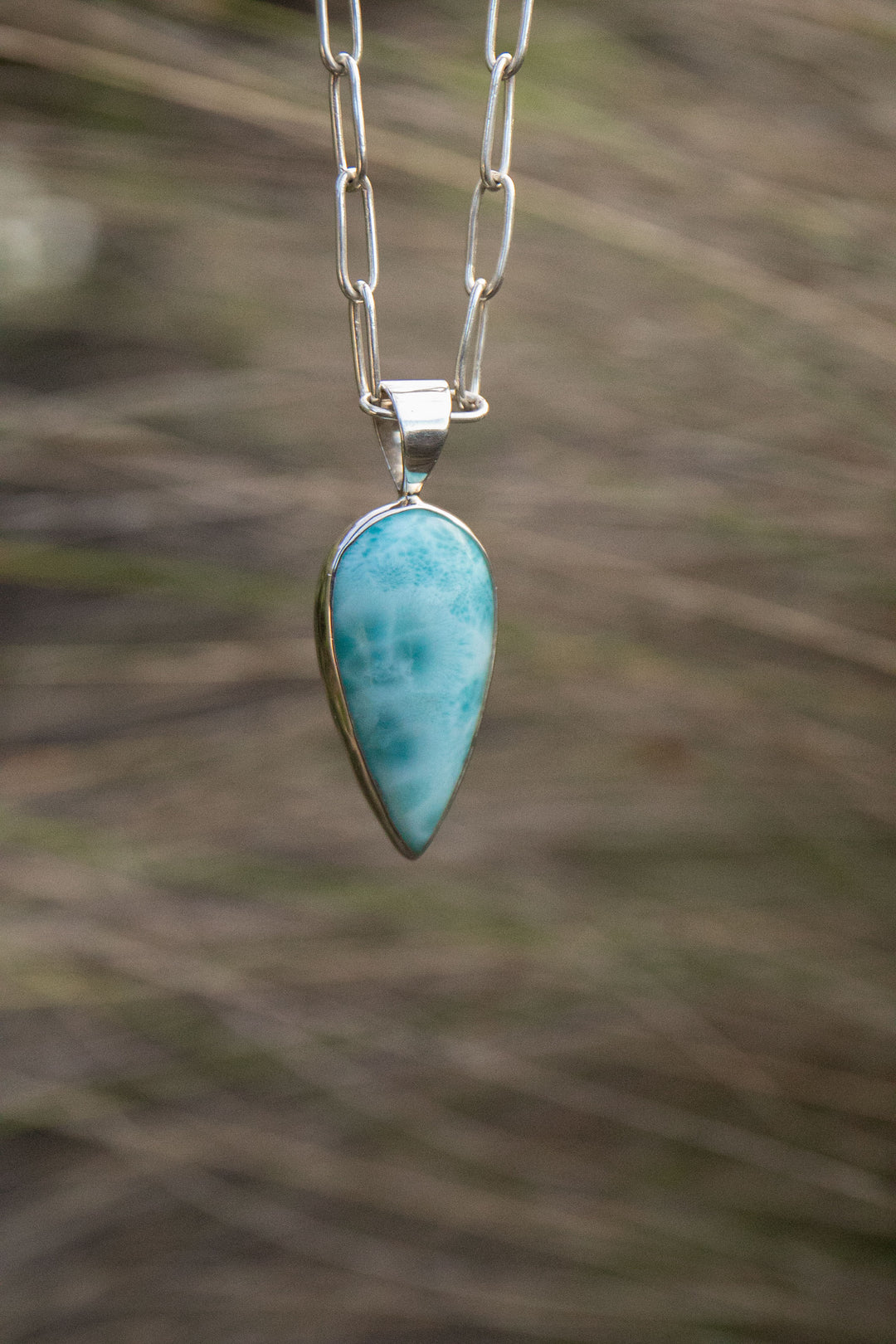 Larimar Pendant in Sterling Silver Setting