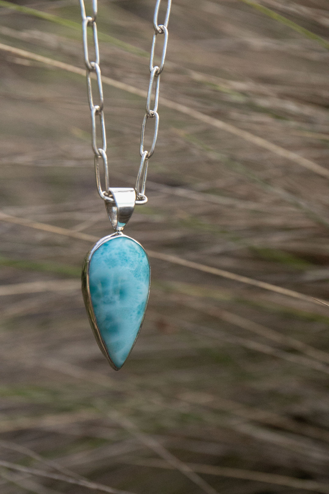 Larimar Pendant in Sterling Silver Setting