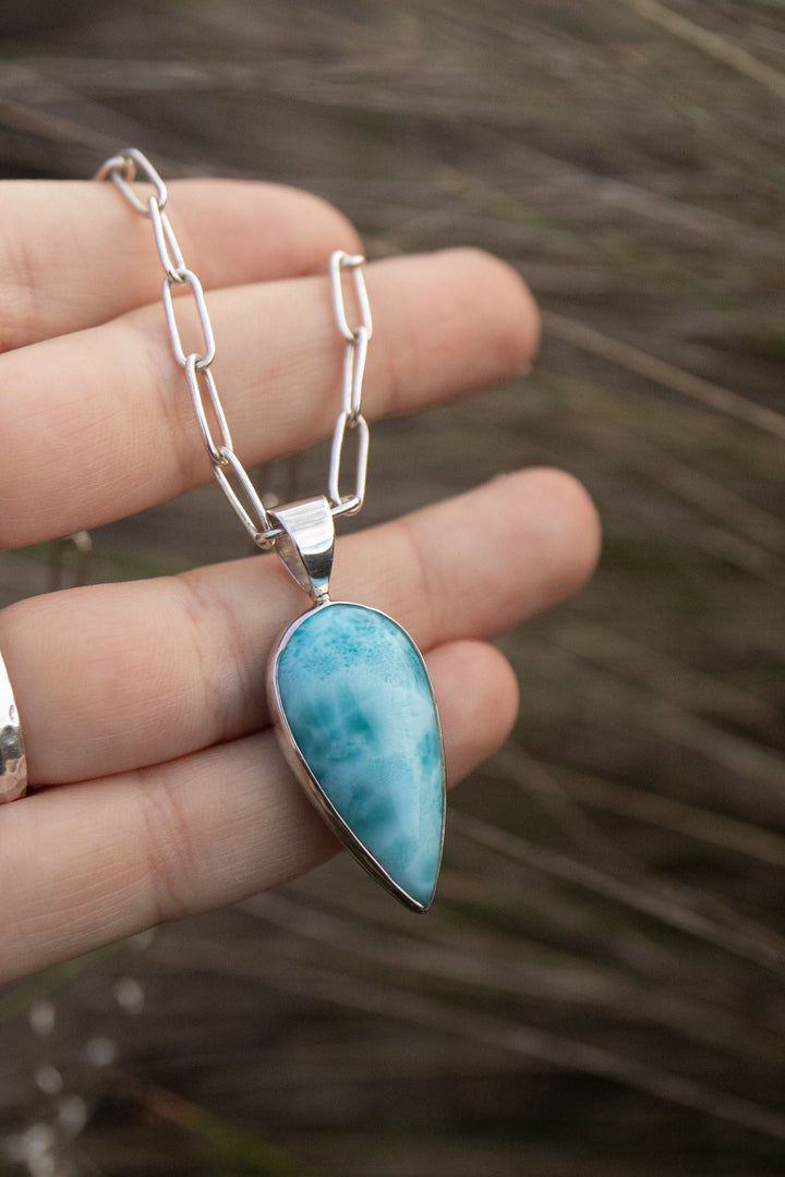 Larimar Pendant in Sterling Silver Setting