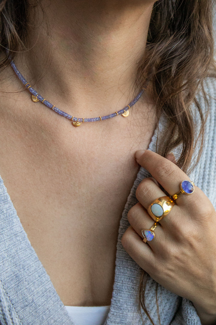 Delicate Tanzanite and Gold Vermeil Necklace