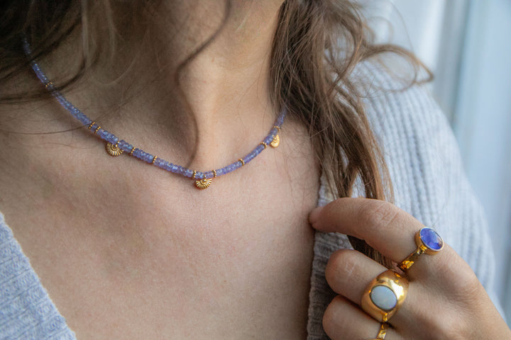 Delicate Tanzanite and Gold Vermeil Necklace