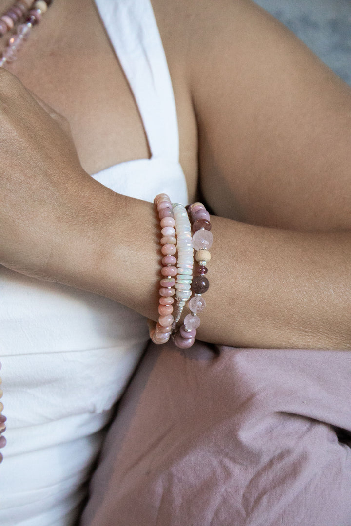 Pink Opal Bracelet with Thai Hill Tribe Silver