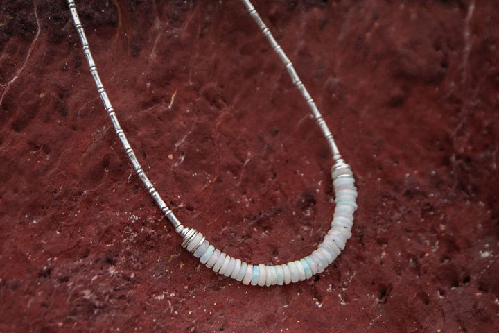 Ethiopian Opal and Thai Hill Tribe Silver Necklace