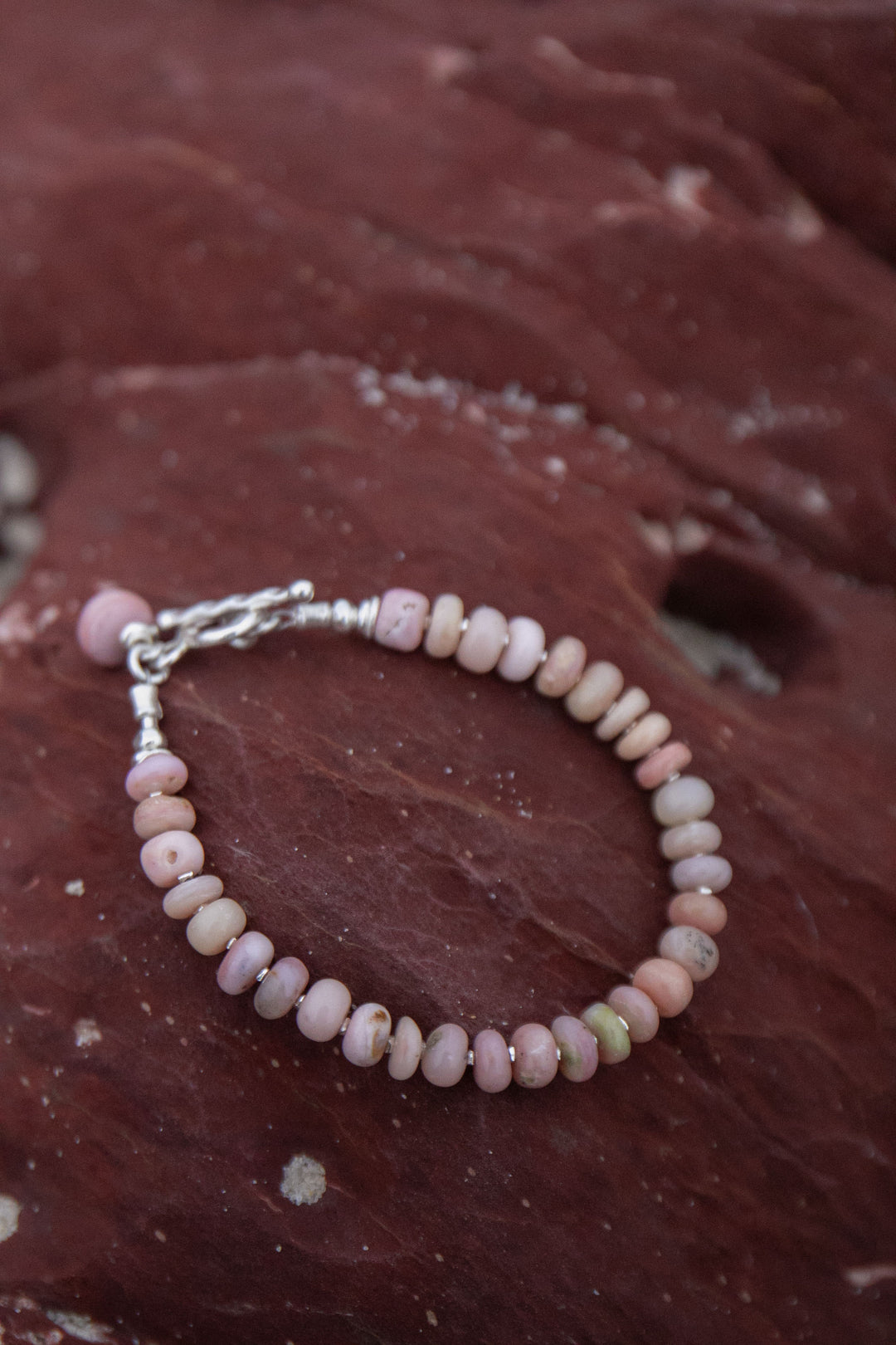 Pink Opal Bracelet with Thai Hill Tribe Silver