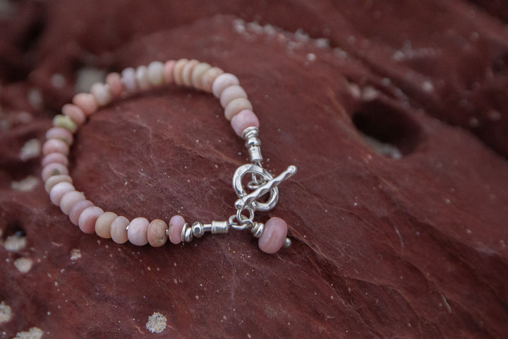 Pink Opal Bracelet with Thai Hill Tribe Silver