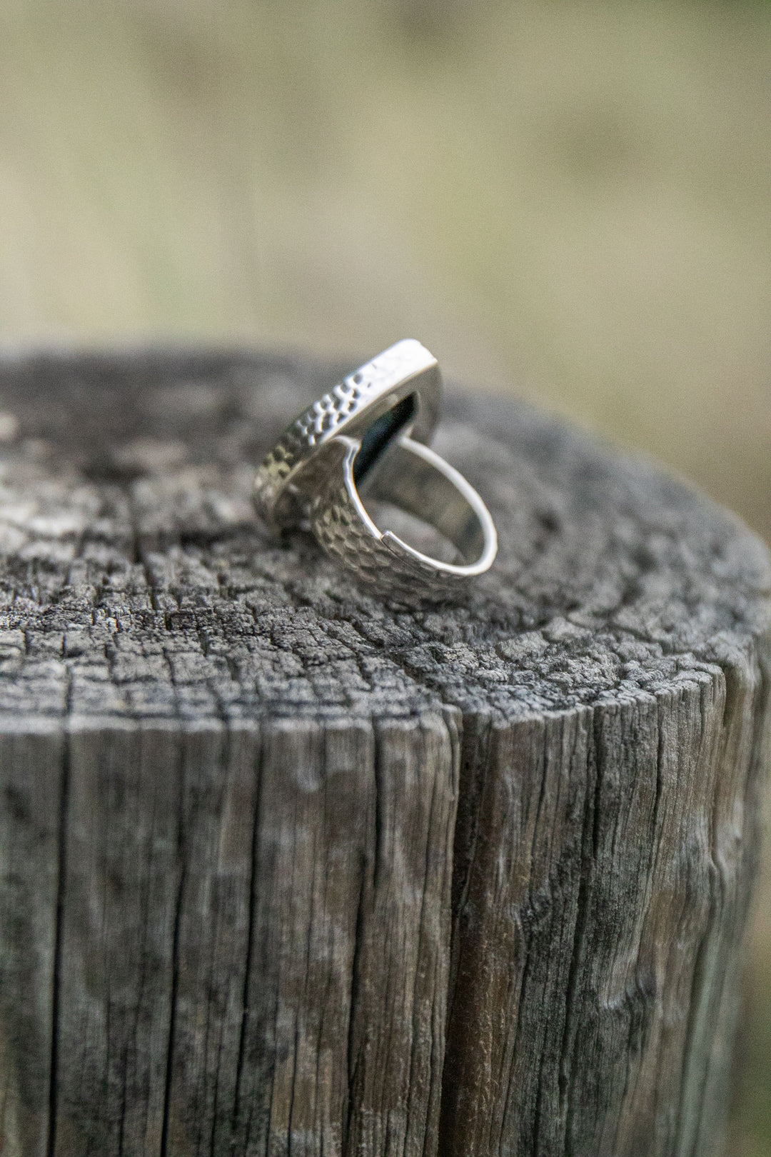 Teardrop Shattuckite Ring in Sterling Silver - Adjustable Band