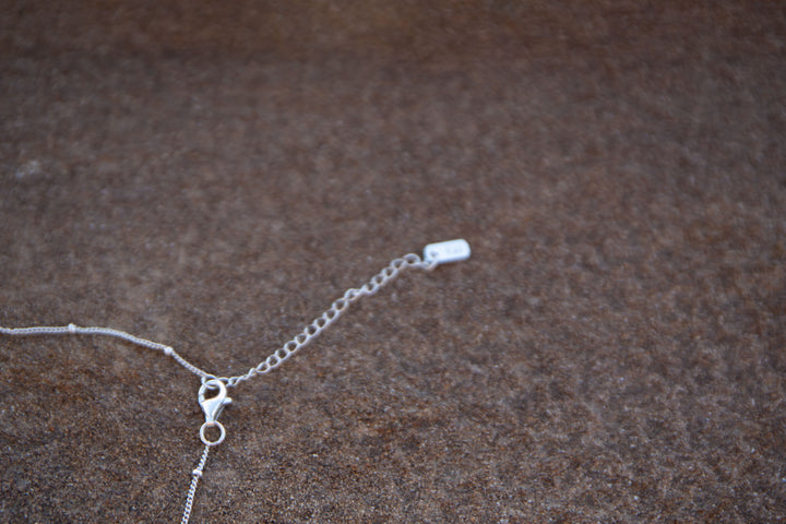 Delicate Rainbow Moonstone Necklace on Sterling Silver Chain