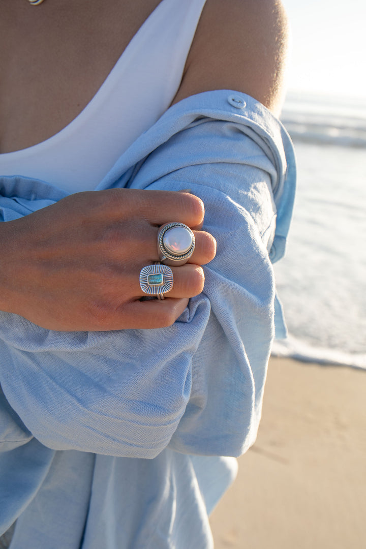 Chunky Freshwater Pearl Ring in Sterling Silver - Size 7.5 US