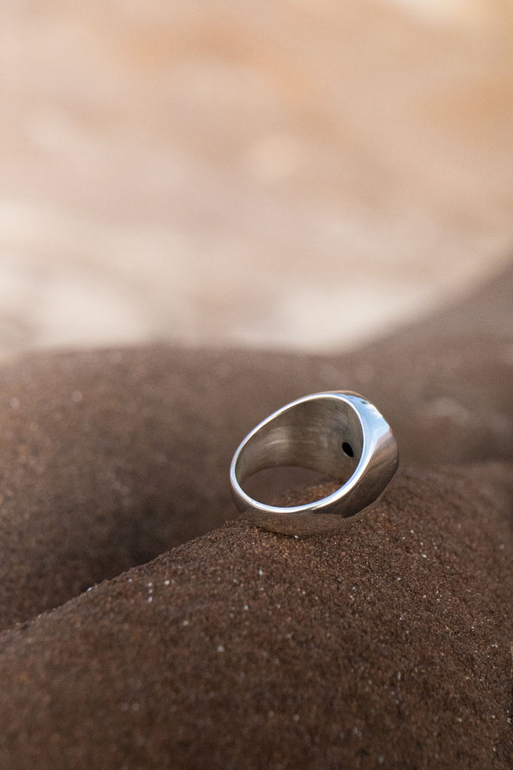 Lapis Lazuli Ring in Sterling Silver Signet Setting - Size 9 US