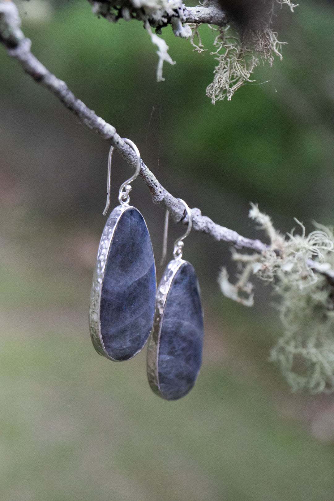 RESERVED for Ania - Faceted Labradorite Earrings set in Sterling Silver