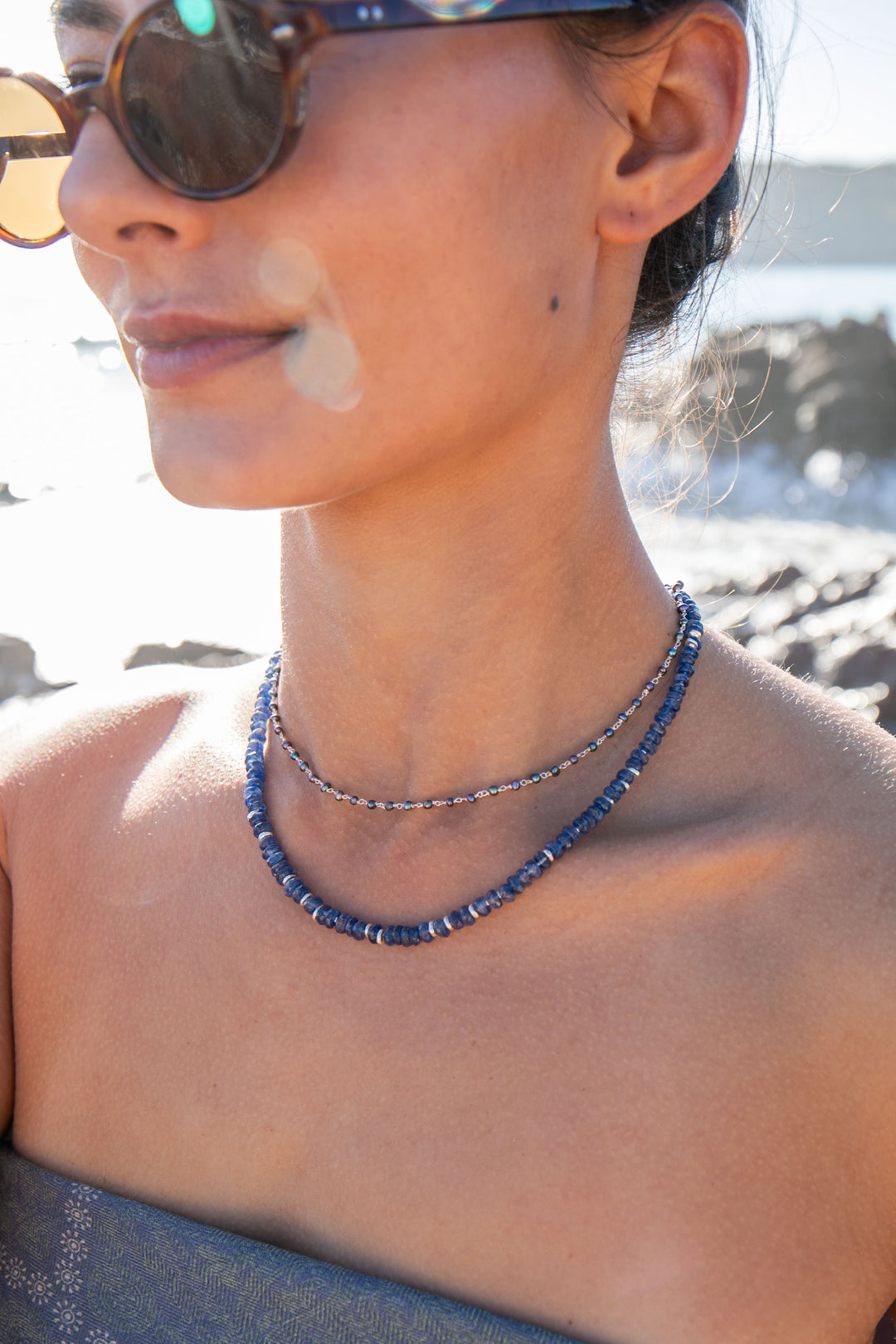 Blue Kyanite Necklace with Thai Hill Tribe Silver