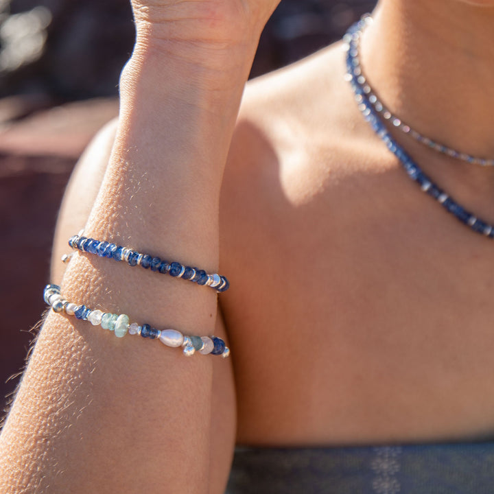 Kyanite Bracelet with Thai Hill Tribe Silver