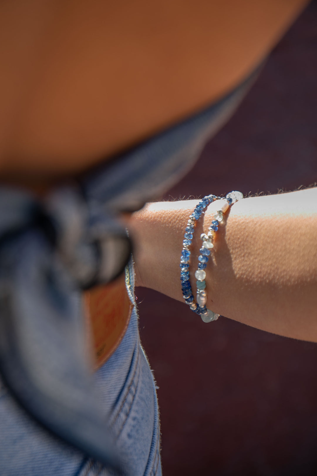 Kyanite Bracelet with Thai Hill Tribe Silver