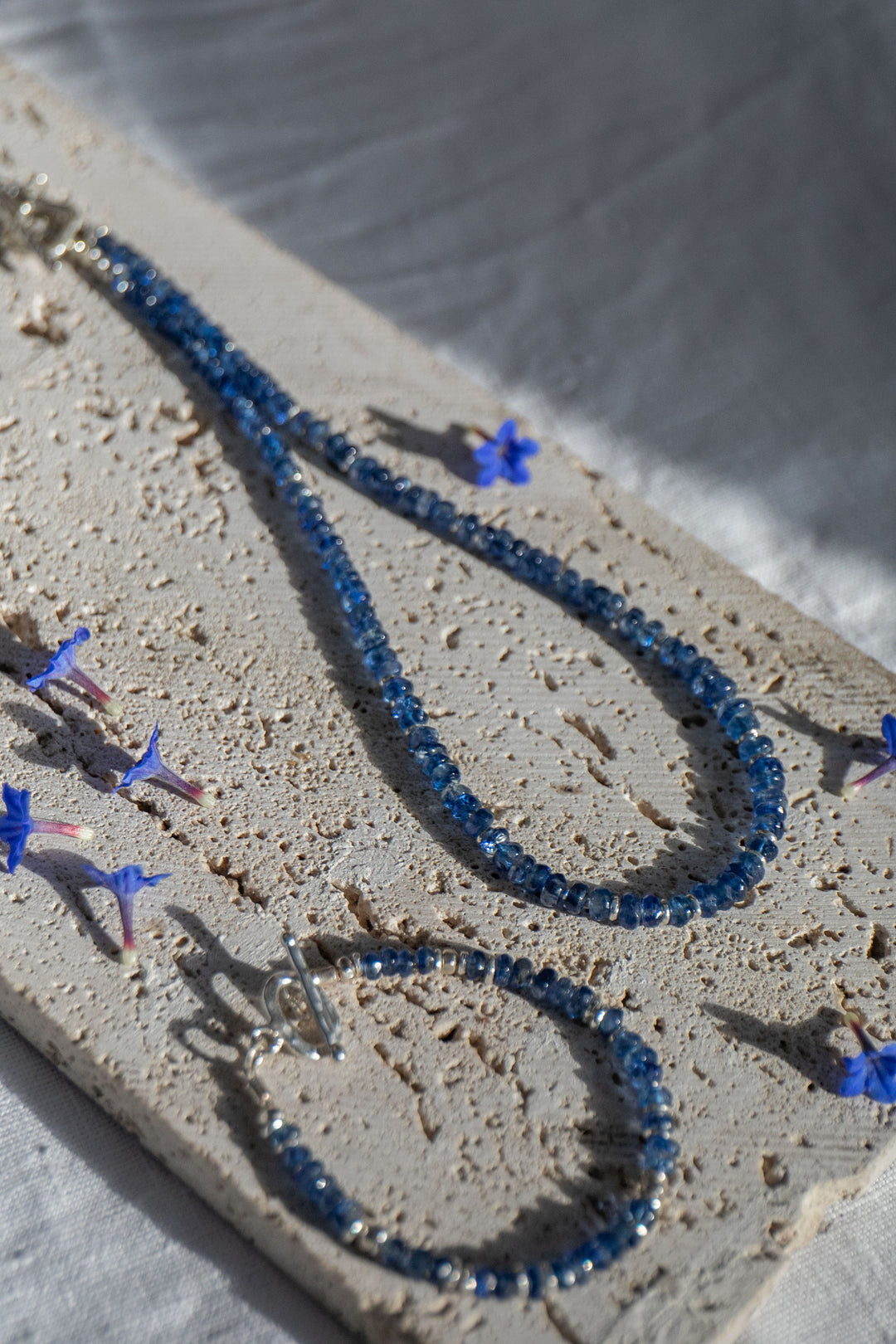 Blue Kyanite Necklace with Thai Hill Tribe Silver
