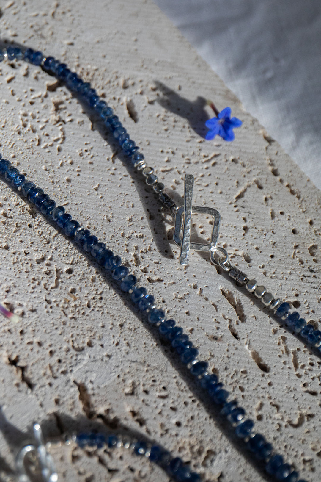 Blue Kyanite Necklace with Thai Hill Tribe Silver