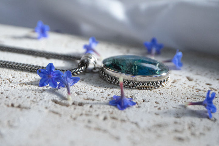 Statement Shattuckite Pendant in Tribal Sterling Silver Setting