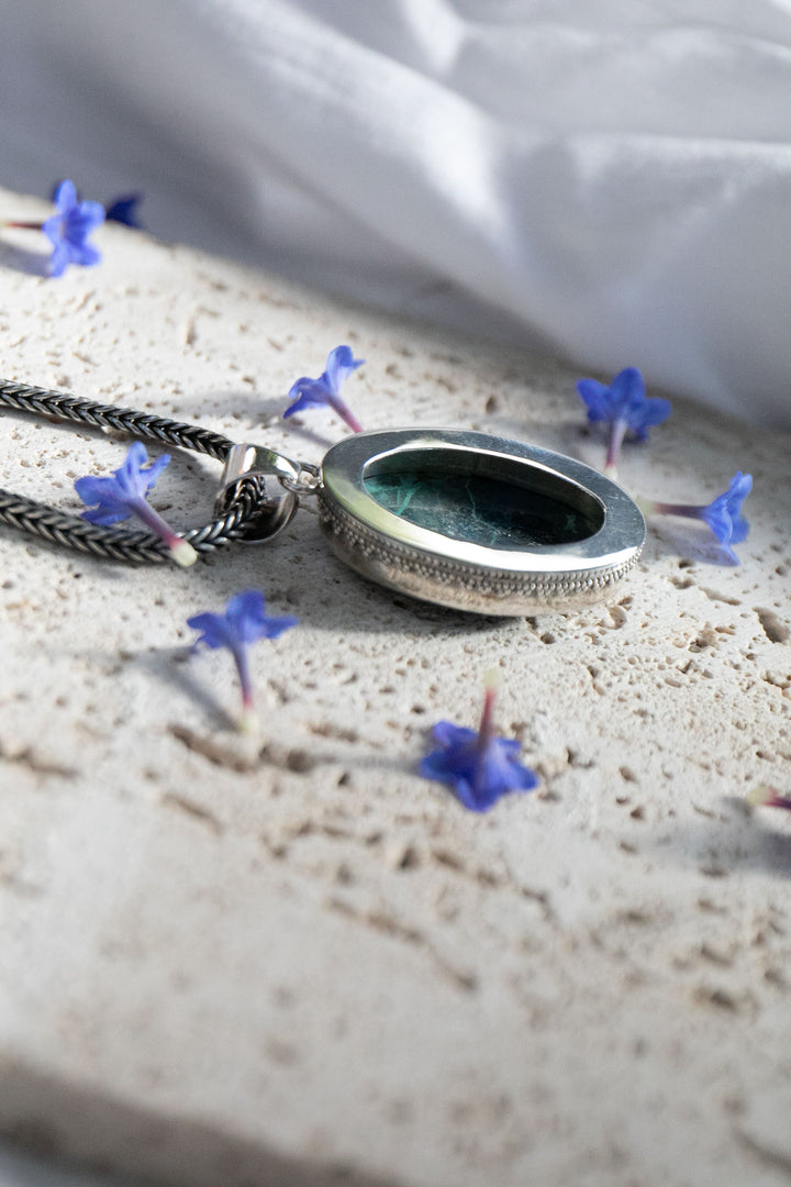 Statement Shattuckite Pendant in Tribal Sterling Silver Setting