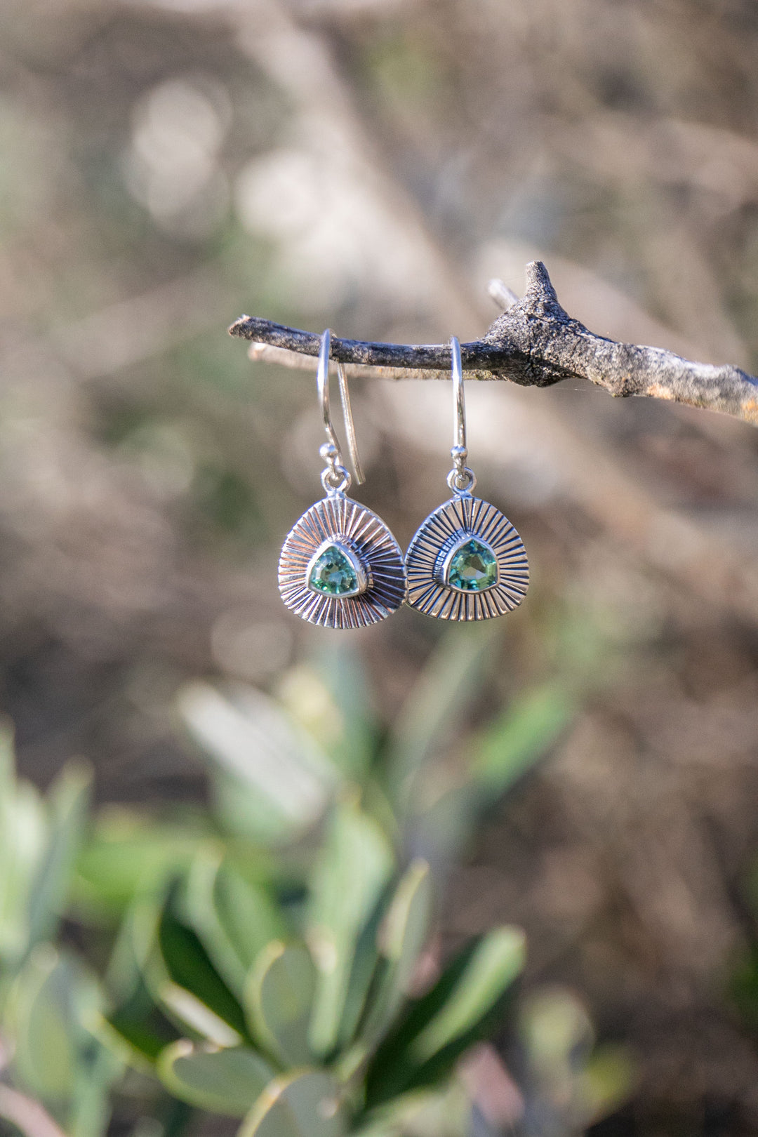 Gorgeous Indicolite or Blue Tourmaline Earrings in Sterling Silver