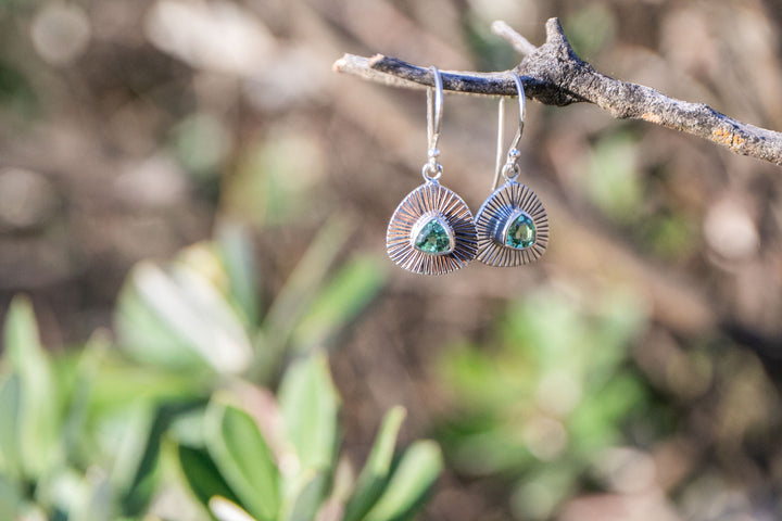 Gorgeous Indicolite or Blue Tourmaline Earrings in Sterling Silver