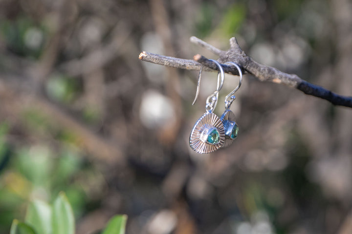 Gorgeous Indicolite or Blue Tourmaline Earrings in Sterling Silver